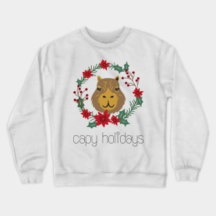 CAPY Holidays, Christmas Capybara illustration Crewneck Sweatshirt